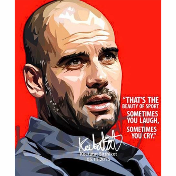 Pop Art Wall Decoration Drawing (Pep Guardiola) Timer Clock