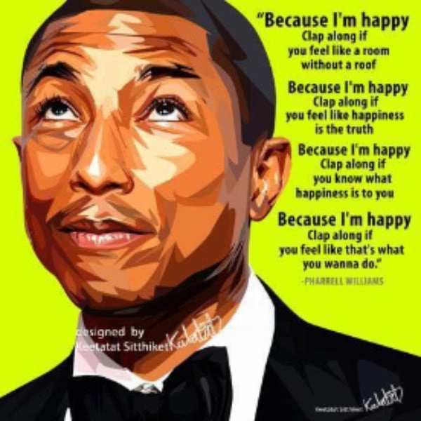 Pop Art Wall Decoration Drawing (Pharrell Williams 2) ? Secret Agent Achievement Mark