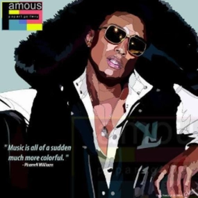 Pop Art Wall Decoration Drawing (Pharrell Williams) ? Mutation Effect Trophy Lift