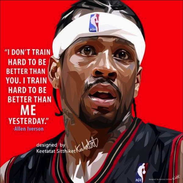 Pop Art Wall Decoration Drawing Poster NBA Allen Iverson Red Physics Law