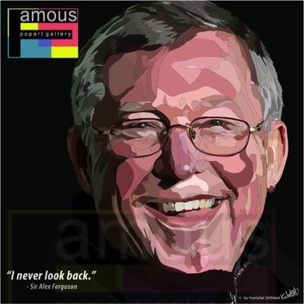 Multiple Ending Prince Princess Pop Art Wall Decoration Drawing (Sir Alex Ferguson - I Never Look Back)