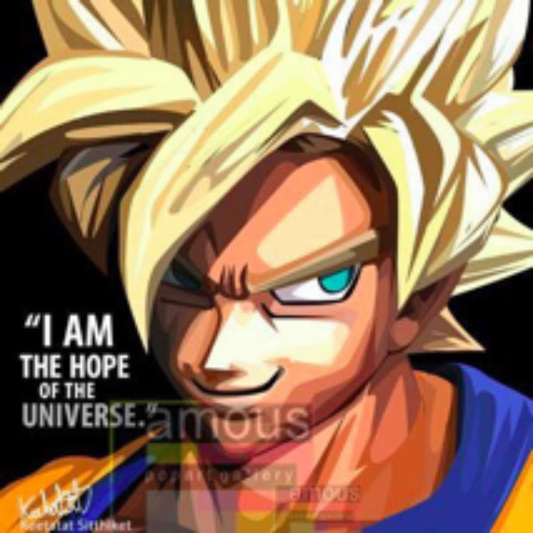 Pop Art Wall Decoration Drawing (Son Goku Son Guko I Am The Hope) ???? ?O??? ? Classroom Use