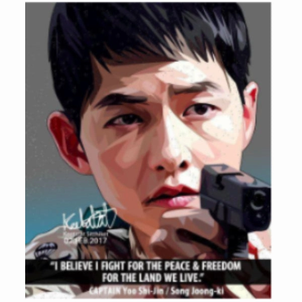 Pop Art Wall Decoration Drawing (Song Joong Ki - I Believe I Fight For The Peace) ? Fantasy Land