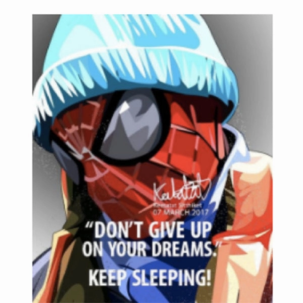 Hardship Face Strength Building Pop Art Wall Decoration Drawing (Spiderman Don't Give Up Your Dreams)