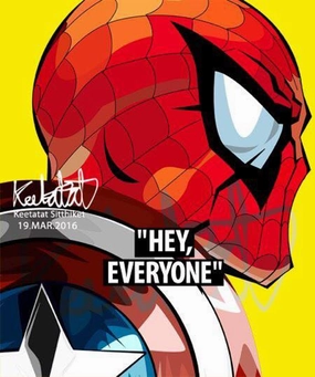 Pop Art Wall Decoration Drawing (SpiderMan Hey Everyone) Pitch Recognition Story Progress