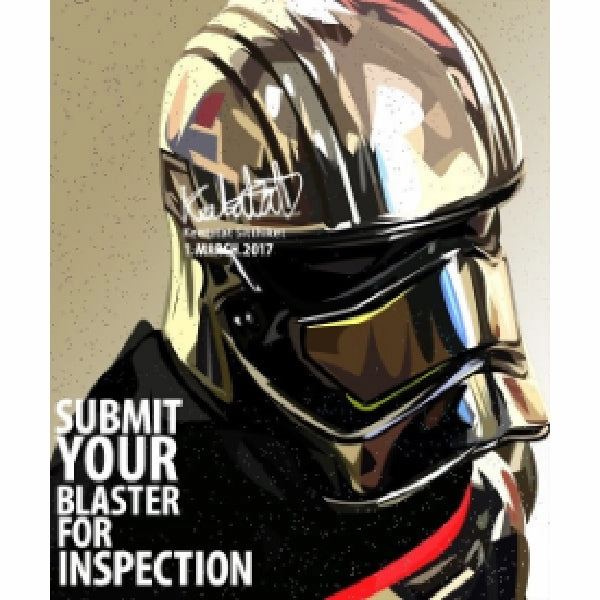 Pop Art Wall Decoration Drawing (Star Wars Captain Phasma - Submit Your Blaster for Inspection) ?????? ? Prize Get