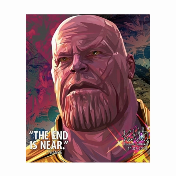 Plot Twist Universe Map Pop Art Wall Decoration Drawing (Thanos - The end is near)