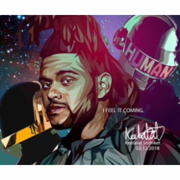 Pop Art Wall Decoration Drawing (The Weekend - I feel it coming) ? Continental Drift