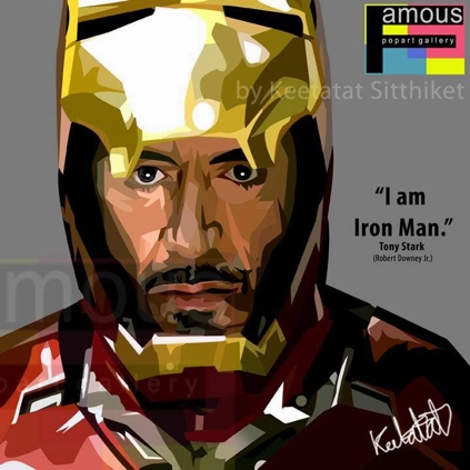 Young Engineer Pop Art Wall Decoration Drawing (Tony Stark - Grey)