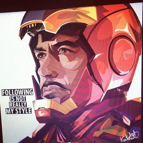 Dialogue System Pop Art Wall Decoration Drawing (Tony Stark Following)