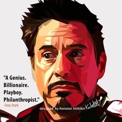 Value Increase Pop Art Wall Decoration Drawing (Tony Stark Genius)