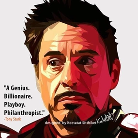 Pop Art Wall Decoration Drawing (Tony Stark Genius) Galactic Rotation