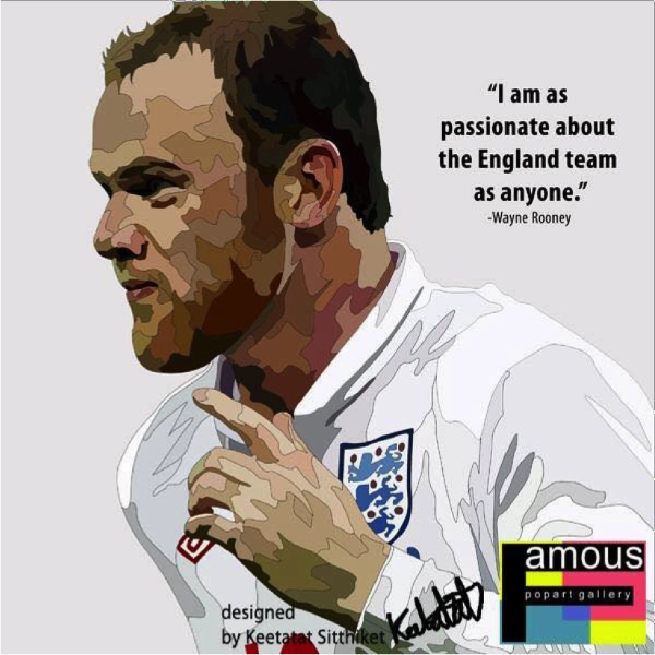Pop Art Wall Decoration Drawing (Wayne Rooney ?C England) Dice Roll