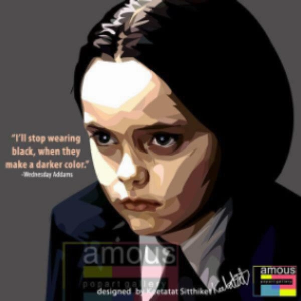 Pop Art Wall Decoration Drawing (Wednesday Addams) ???? ? Multiverse Theory