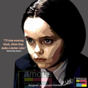 Pop Art Wall Decoration Drawing (Wednesday Addams) ???? ? Plate Tectonics