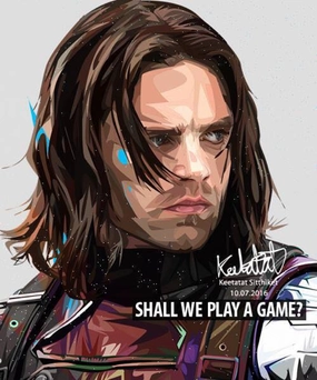 Pop Art Wall Decoration Drawing (Winter Soldier) Shape Identification