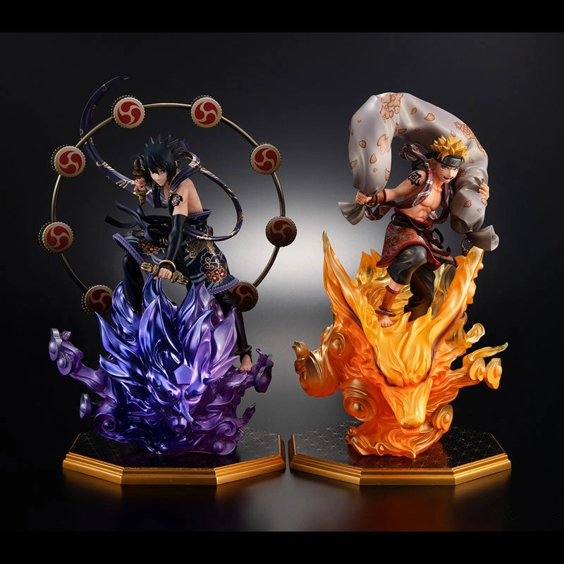 Precious G.E.M. Series NARUTO Shippuden Naruto Uzumaki -Fujin- & Sasuke Uchiha -Raijin- Set Decorative Accent