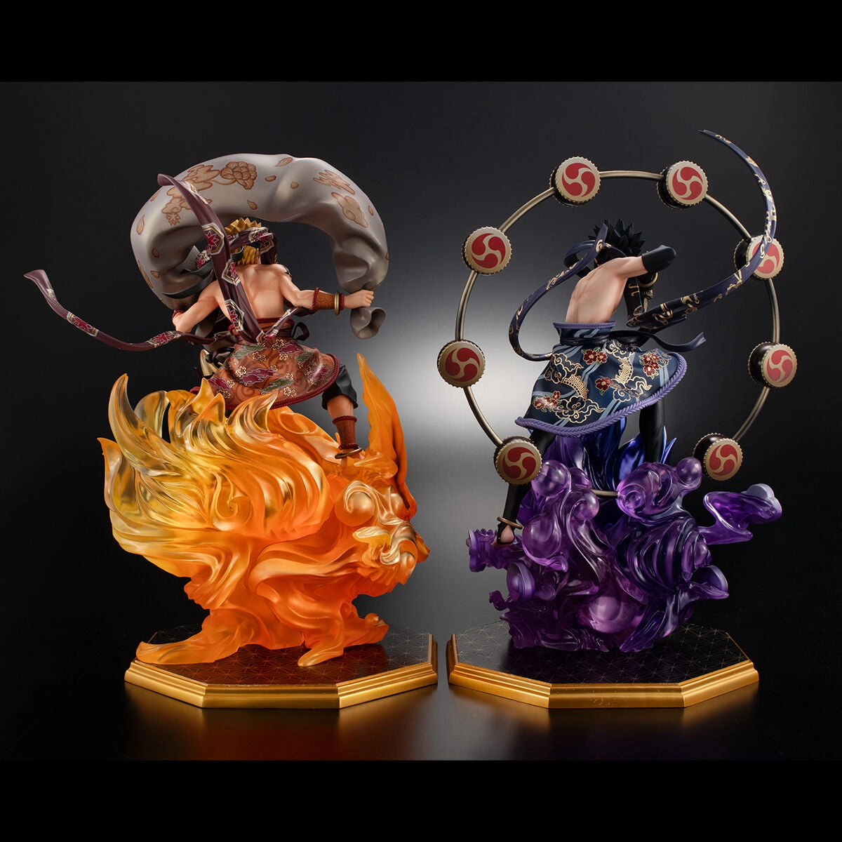 Precious G.E.M. Series NARUTO Shippuden Naruto Uzumaki -Fujin- & Sasuke Uchiha -Raijin- Set Victorian Style Safe For Children