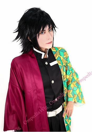Premium Collectible Figure "Demon Slayer" Giyuu Tomioka style cosplay wig Chibi Art Ceramic Sculpture
