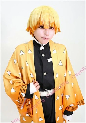 Robot Collectible Figure "Demon Slayer" Zenitsu Agatsuma style cosplay wig Ship Figure Vinyl Piece