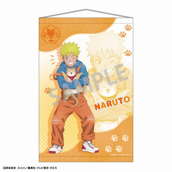 NARUTO Shippuden B2 Wall Scroll Naruto Uzumaki / Childhood x Animal(Pre-order) Gold Leaf
