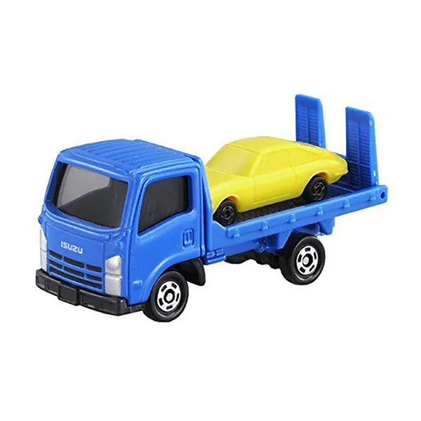 Tomica - No.60 Isuzu Elf Vehicle Transporter Diecast Toy Truck Multiple Accessories